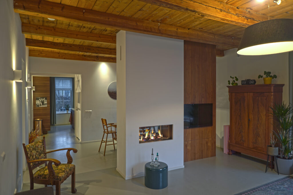Verbouwing woonboerderij - woonkamer